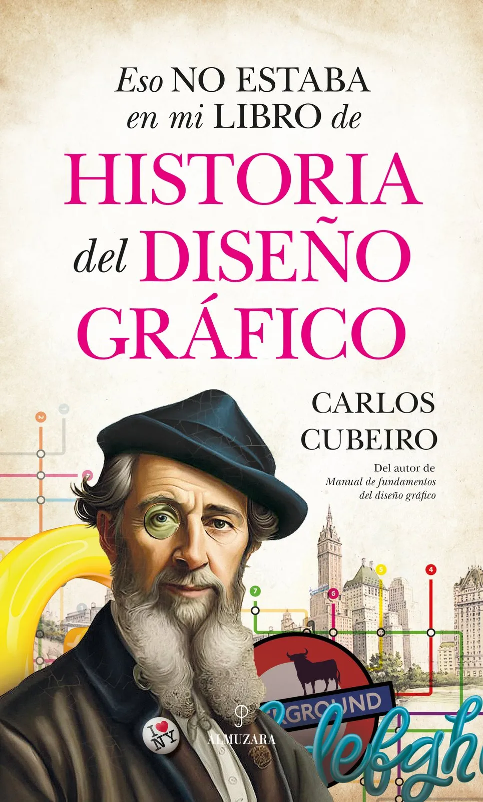 Cubierta del Manual de fundamentos del diseño gráfico con letras rojas y un triángulo negro, un cuadrado y un círculo rojo